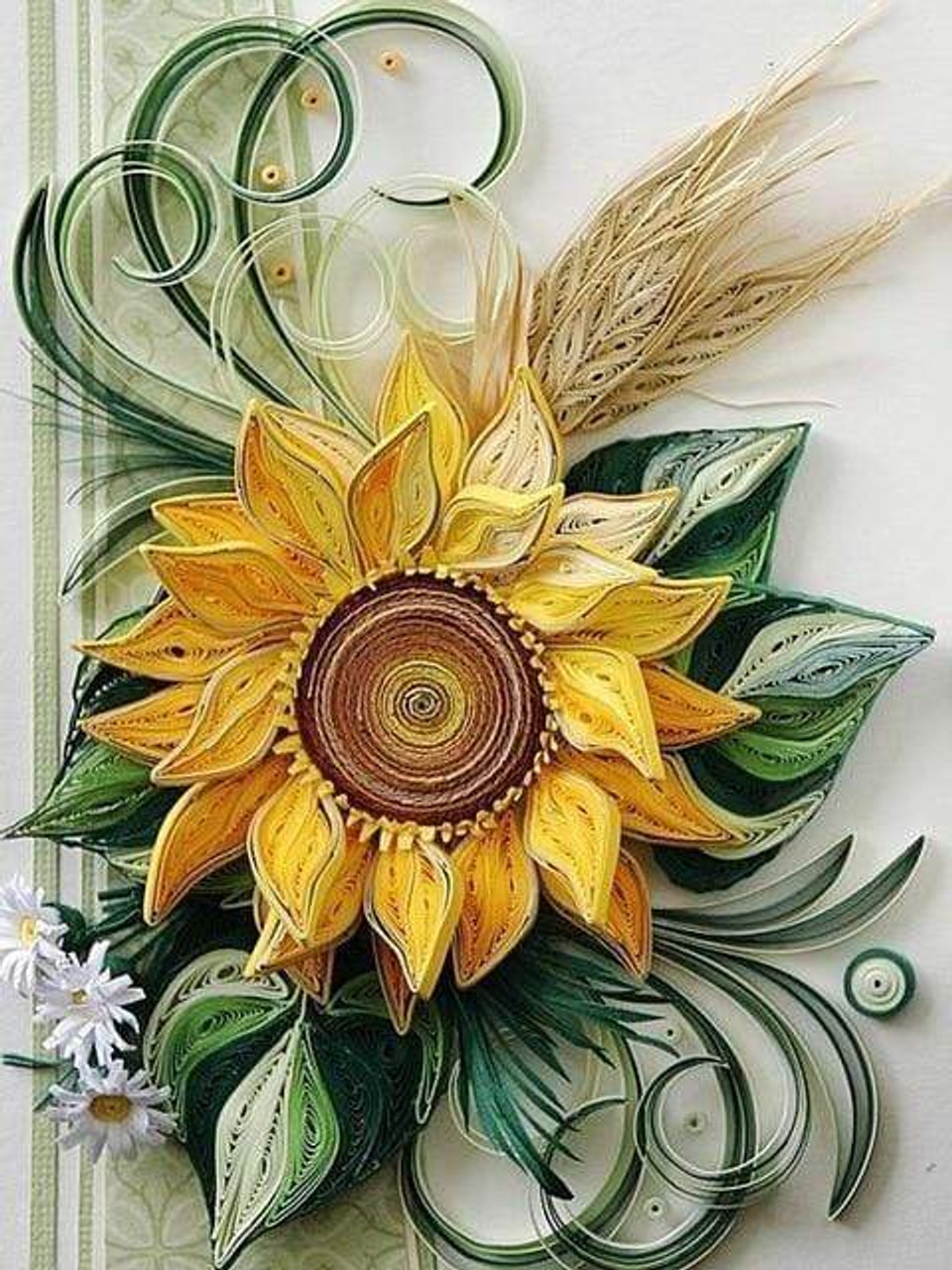 5D Diamond Painting Green Leaf Sunflower Kit